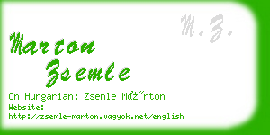 marton zsemle business card